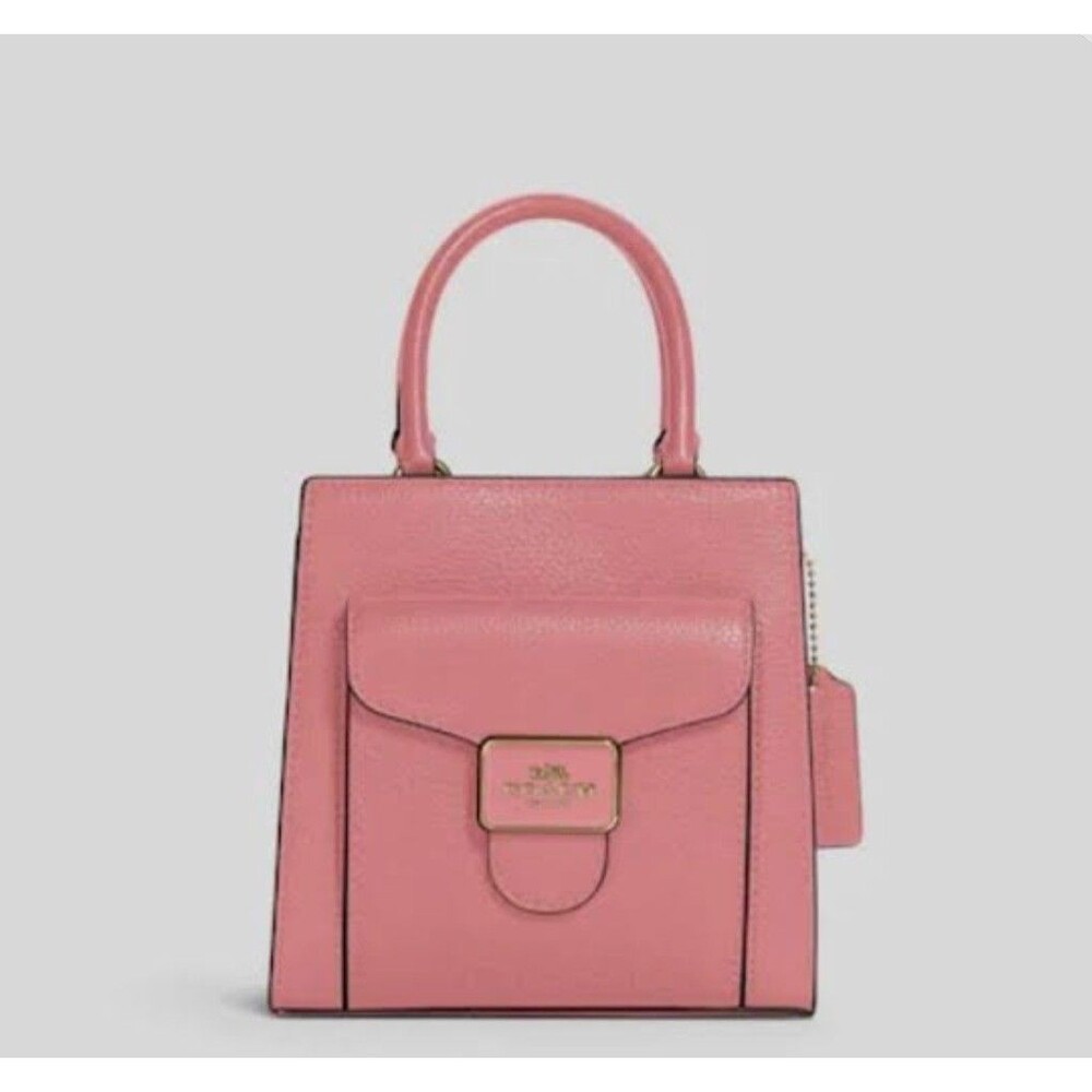 Coach Leather Mini Pepper  Top Handle Crossbody - Taffy Pink